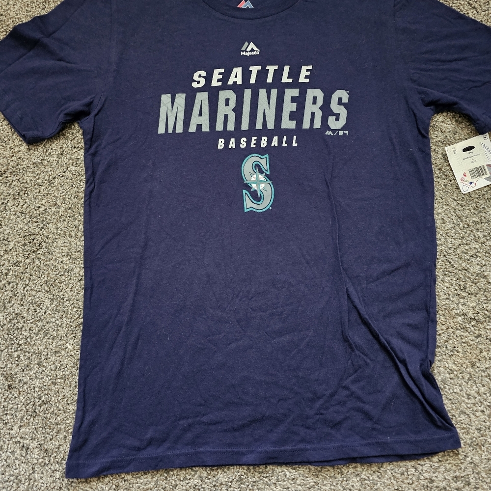 Majestic Seattle Mariners Navy Blue Graphic Tee